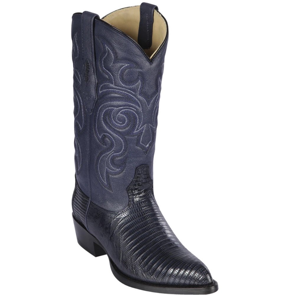 Los Altos | Lizard Cowboy Boots J-Toe Navy Blue | Navy Blue