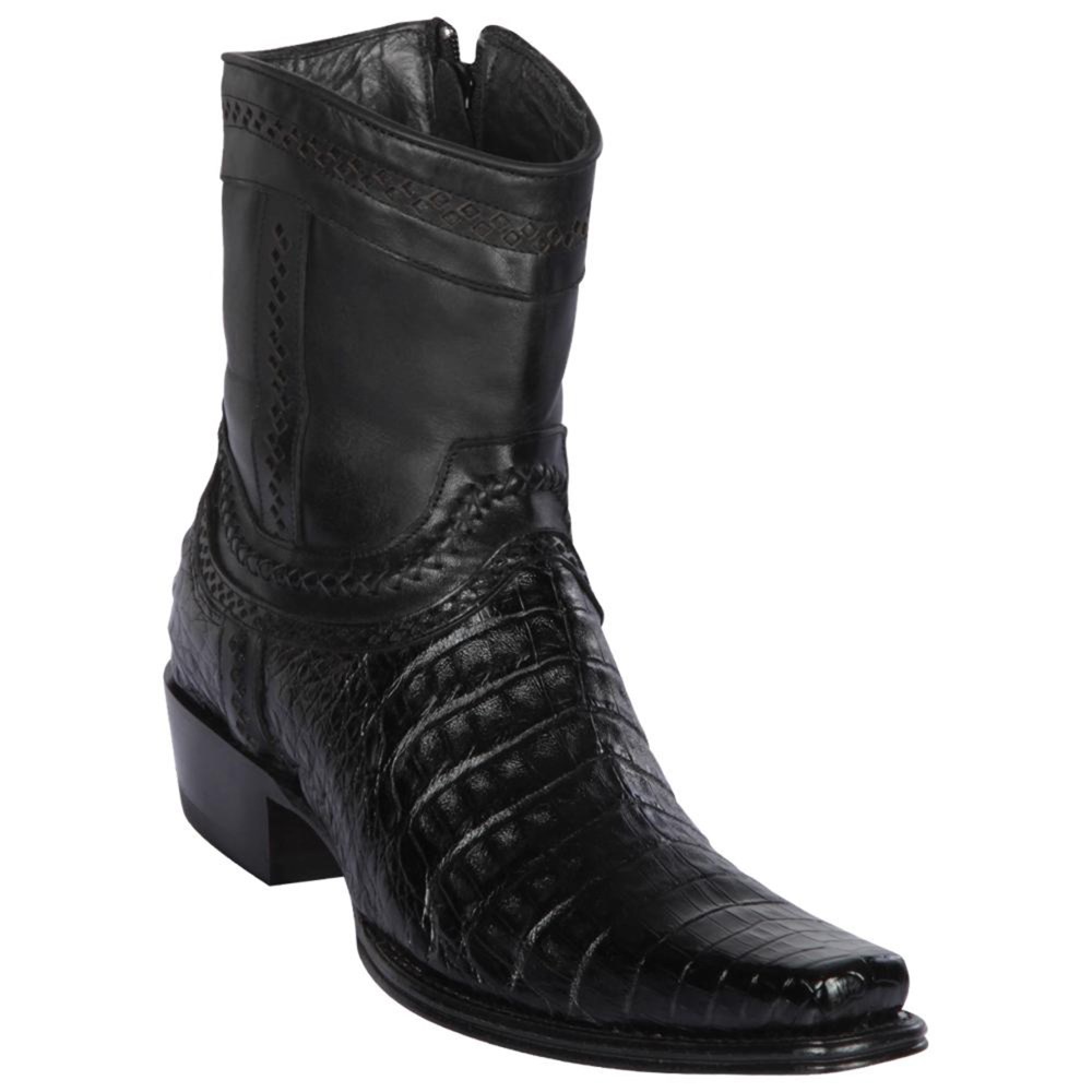 Los Altos | Black Caiman Belly European Toe | Black